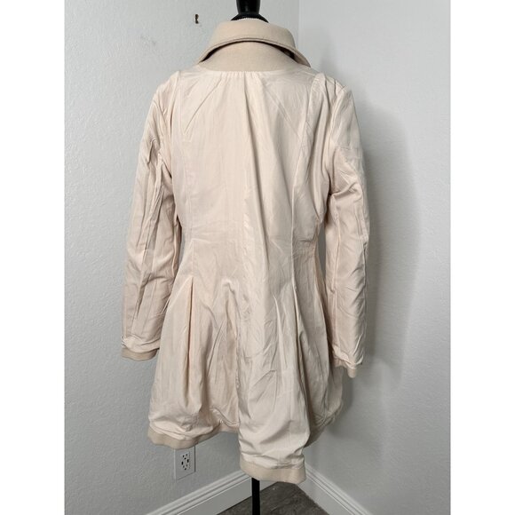 Womens Overcoats with Metal Buttons Double-Breasted Coat in Oatmeal Color Size M - Picture 4 of 8